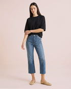 Front Seam Cropped Denim