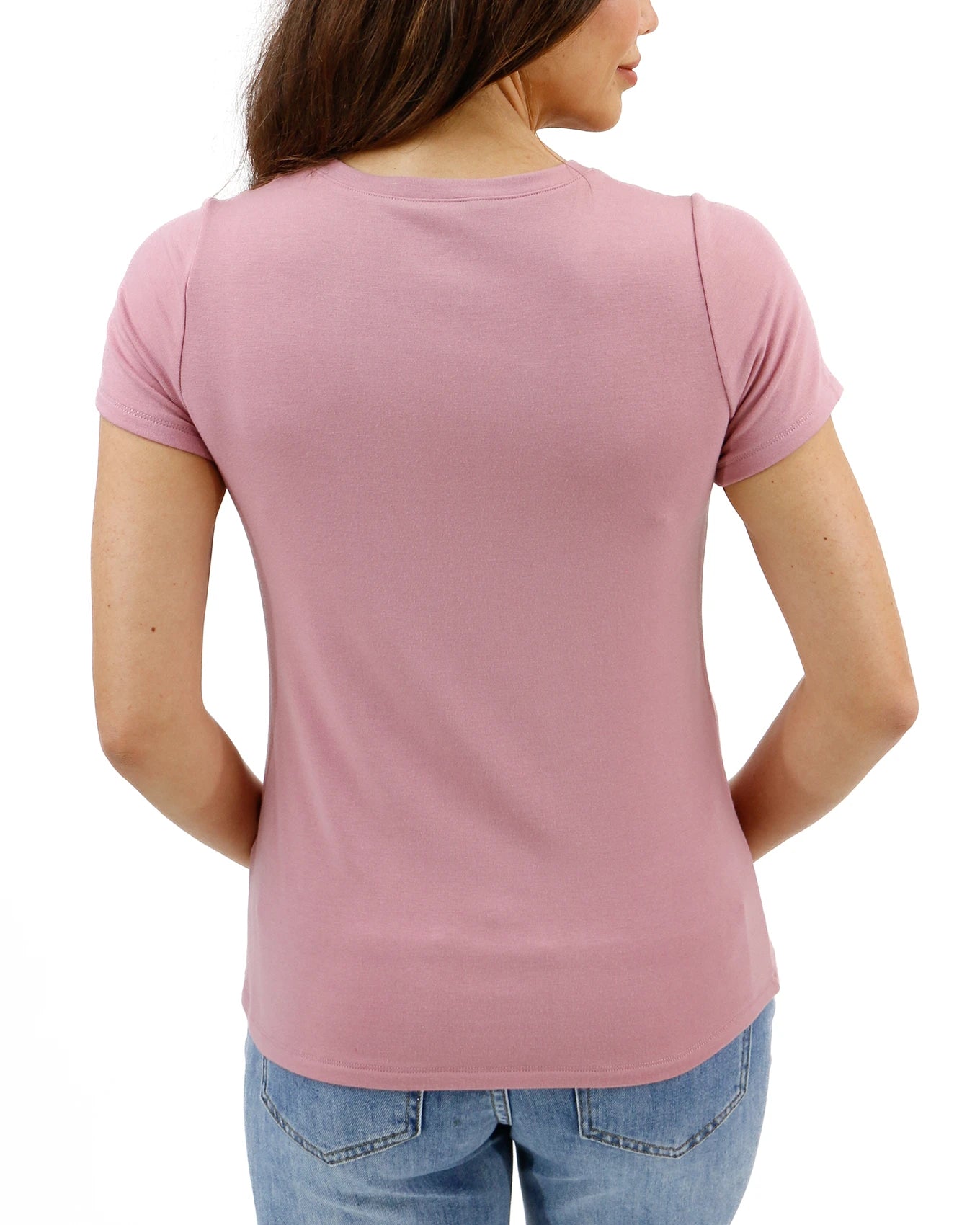 Best Fit V-Neck Tee in Pink