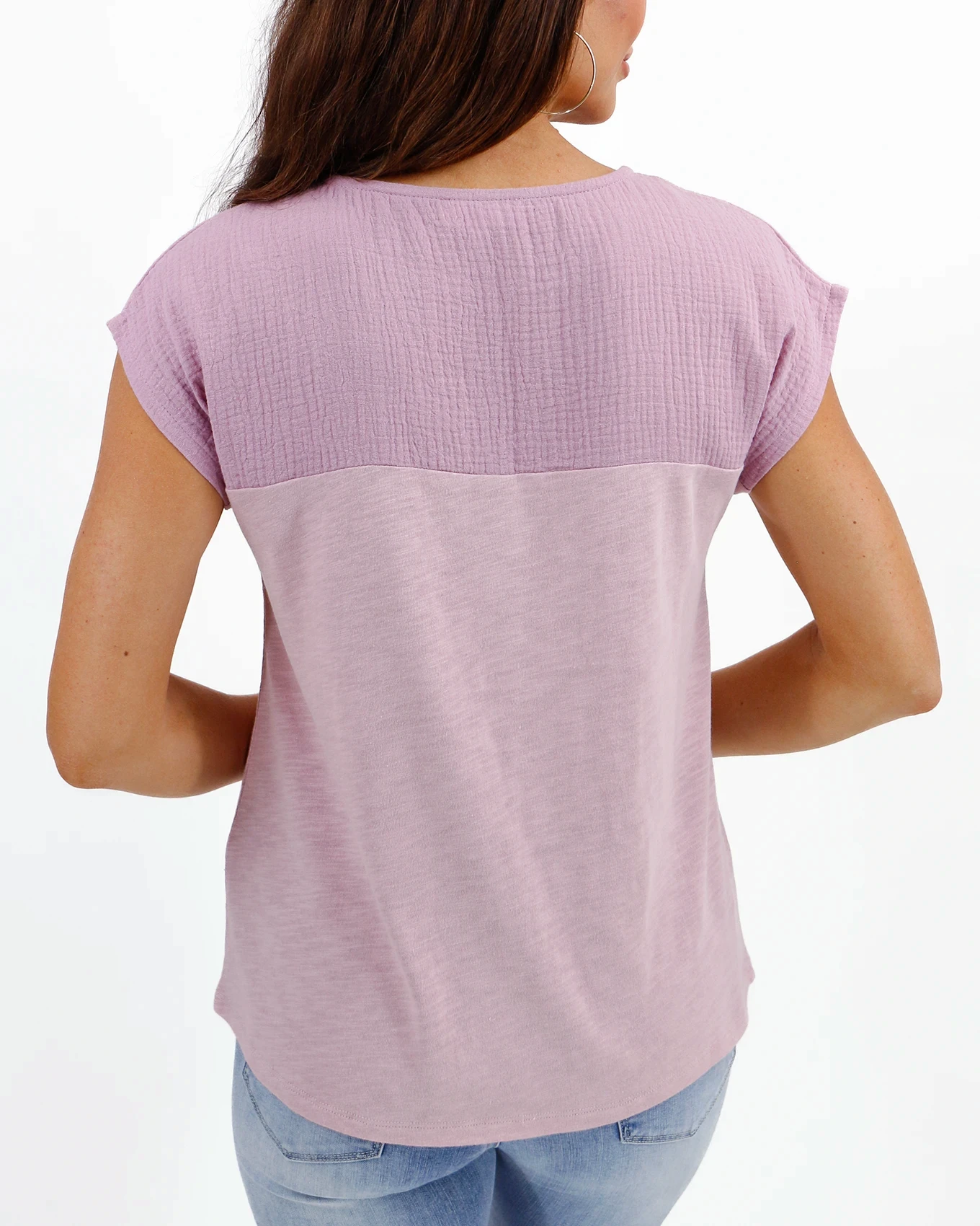 Back view pink short sleeve tee