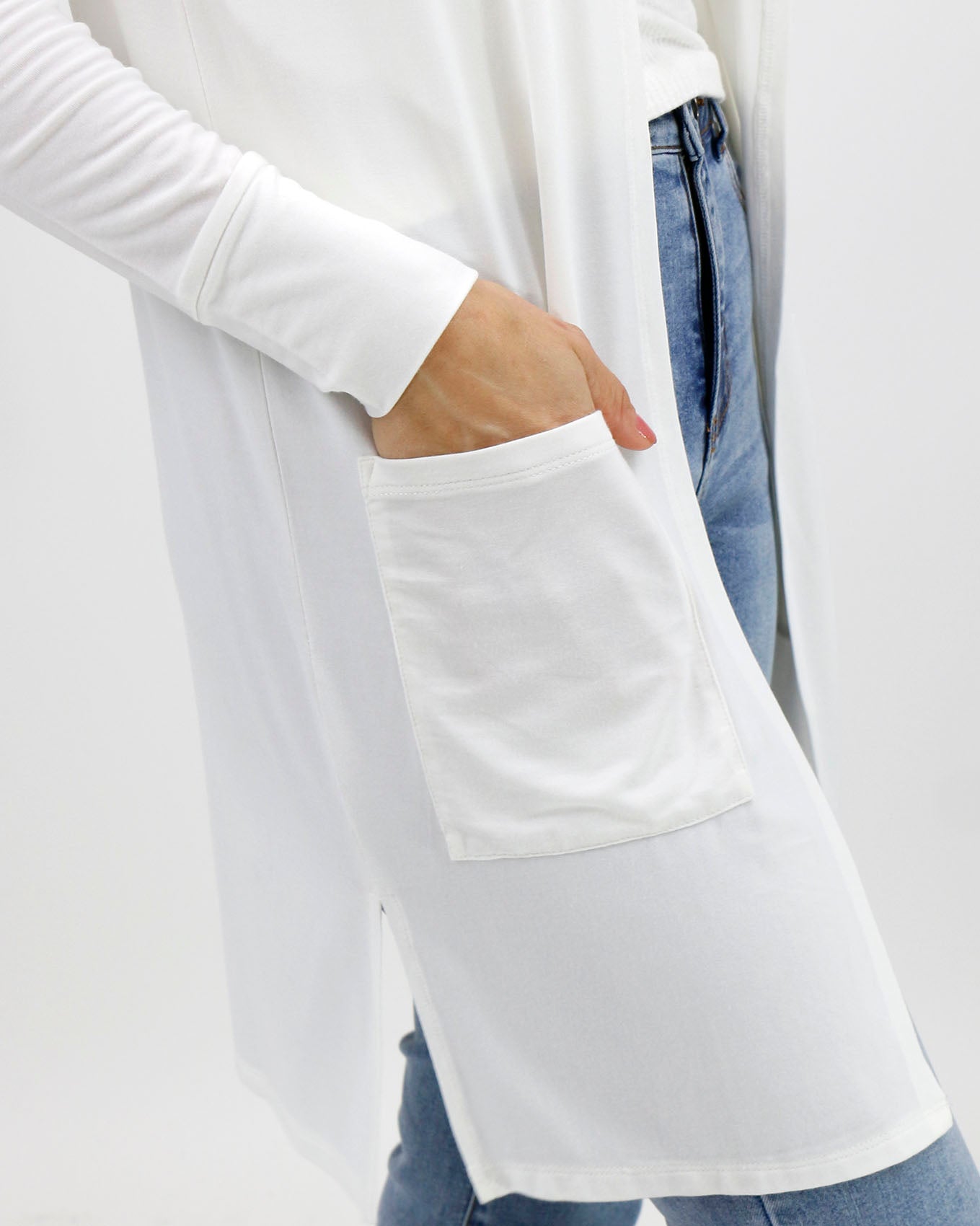 Close up view of Ivory Casual Day Modal Cardigan