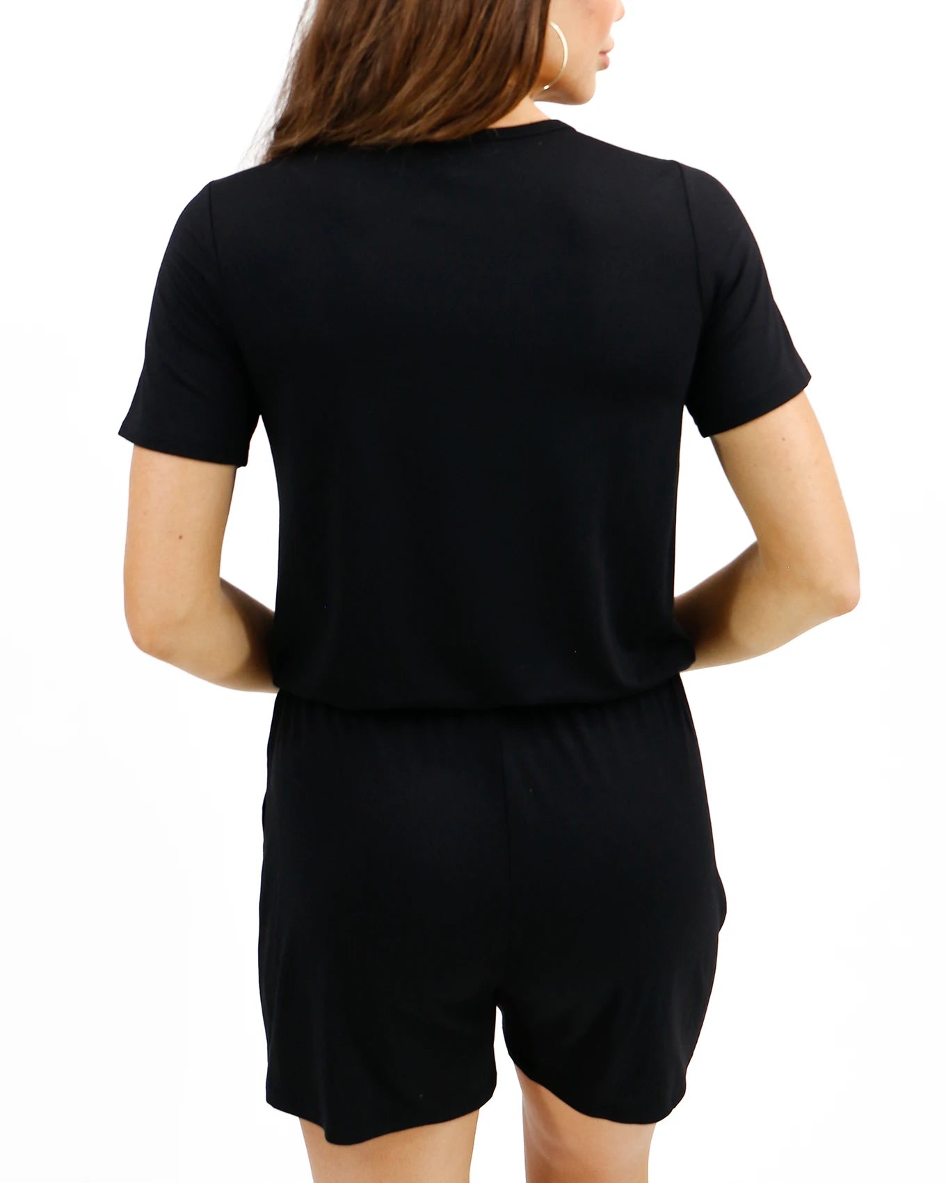 Casual Day Black Modal Romper