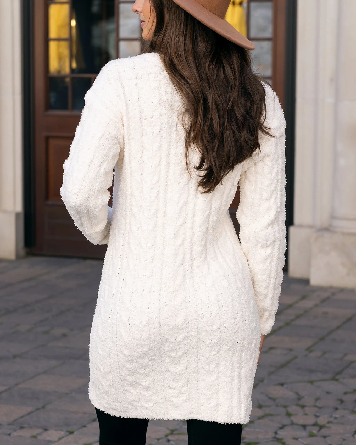 cream sweater dress