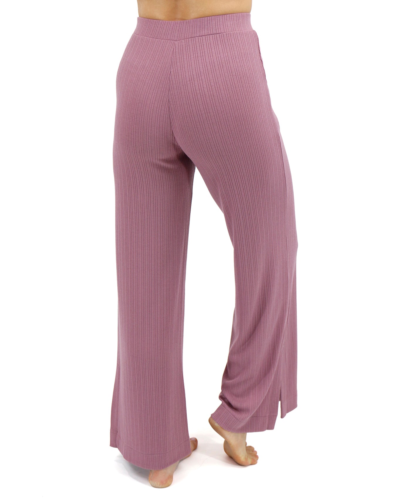 Back stock shot of Dark Lilac Coziest Wide Leg Lounge Pants