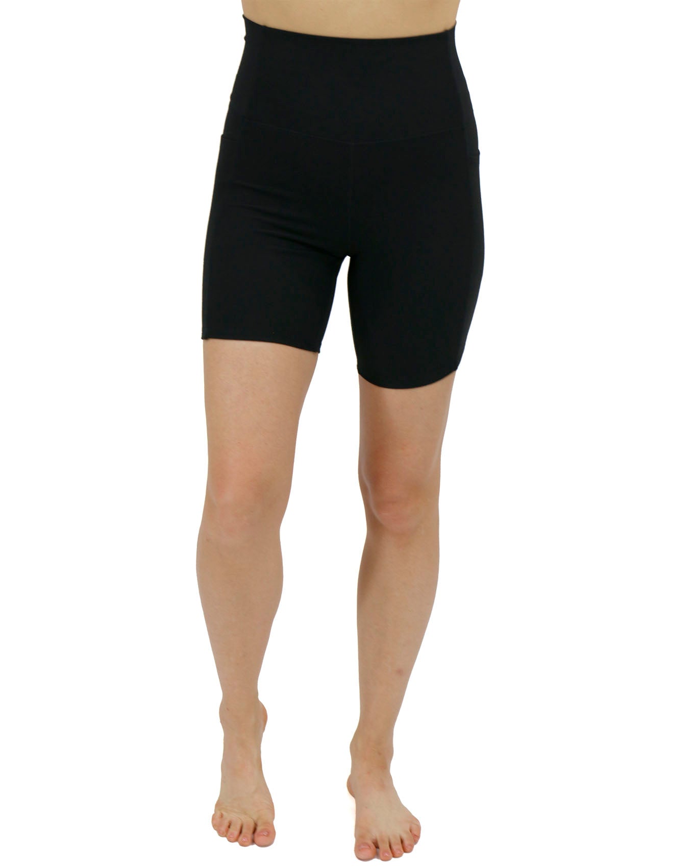 Front stock shot of Black 7" Daily Pocket Biker Shorts