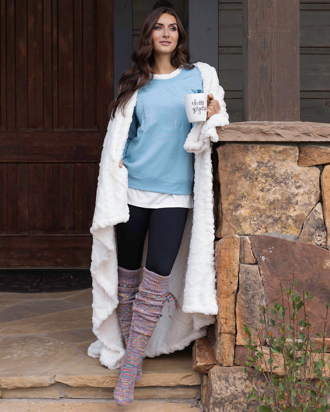 styled view of embroidered sweatshirt