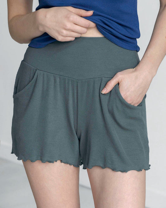 Essential Ribbed Forest Lounge Sleep Shorts Essential Ribbed Forest Lounge Sleep Shorts