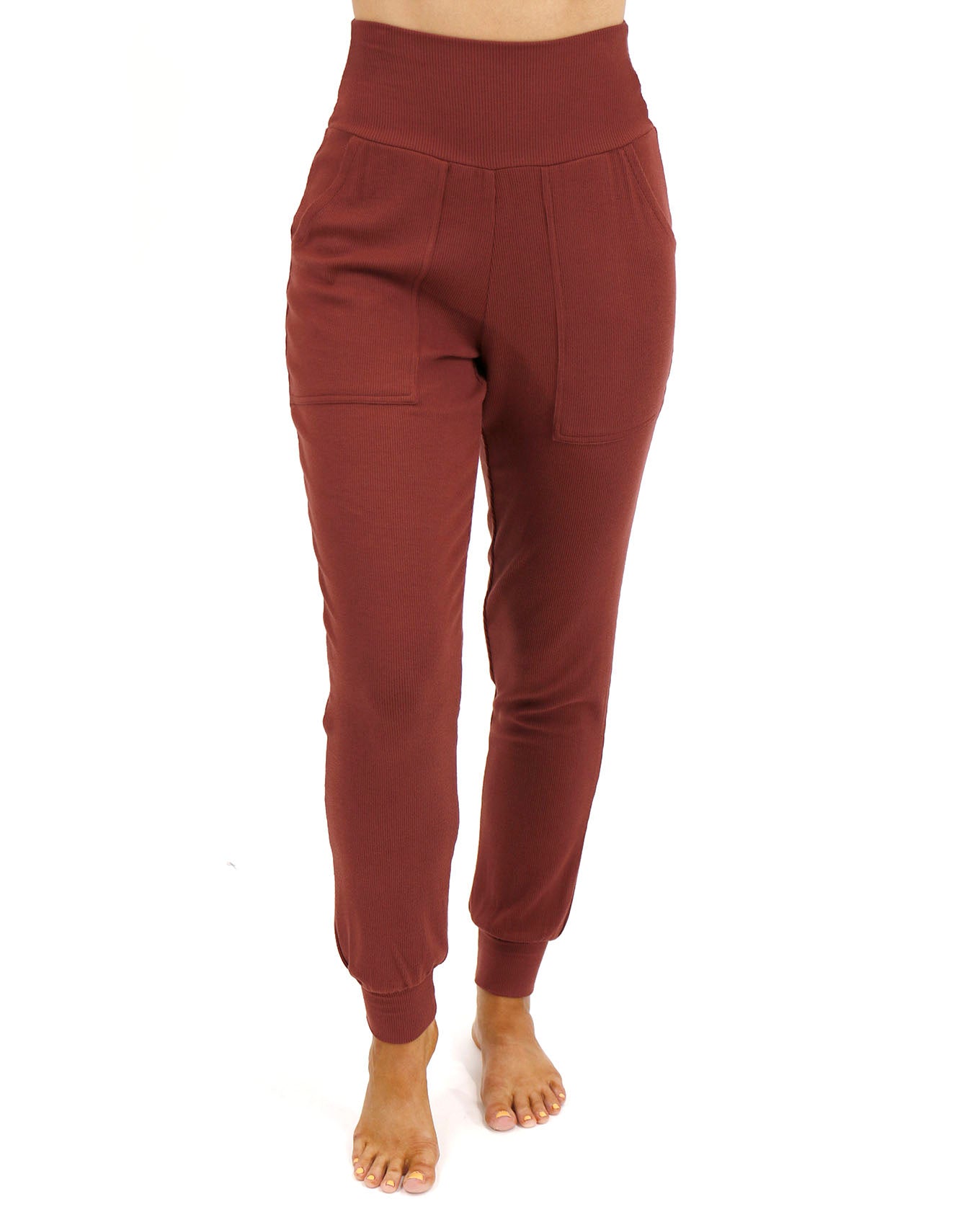 Essential Ribbed Rust Jogger Pants - FINAL SALE