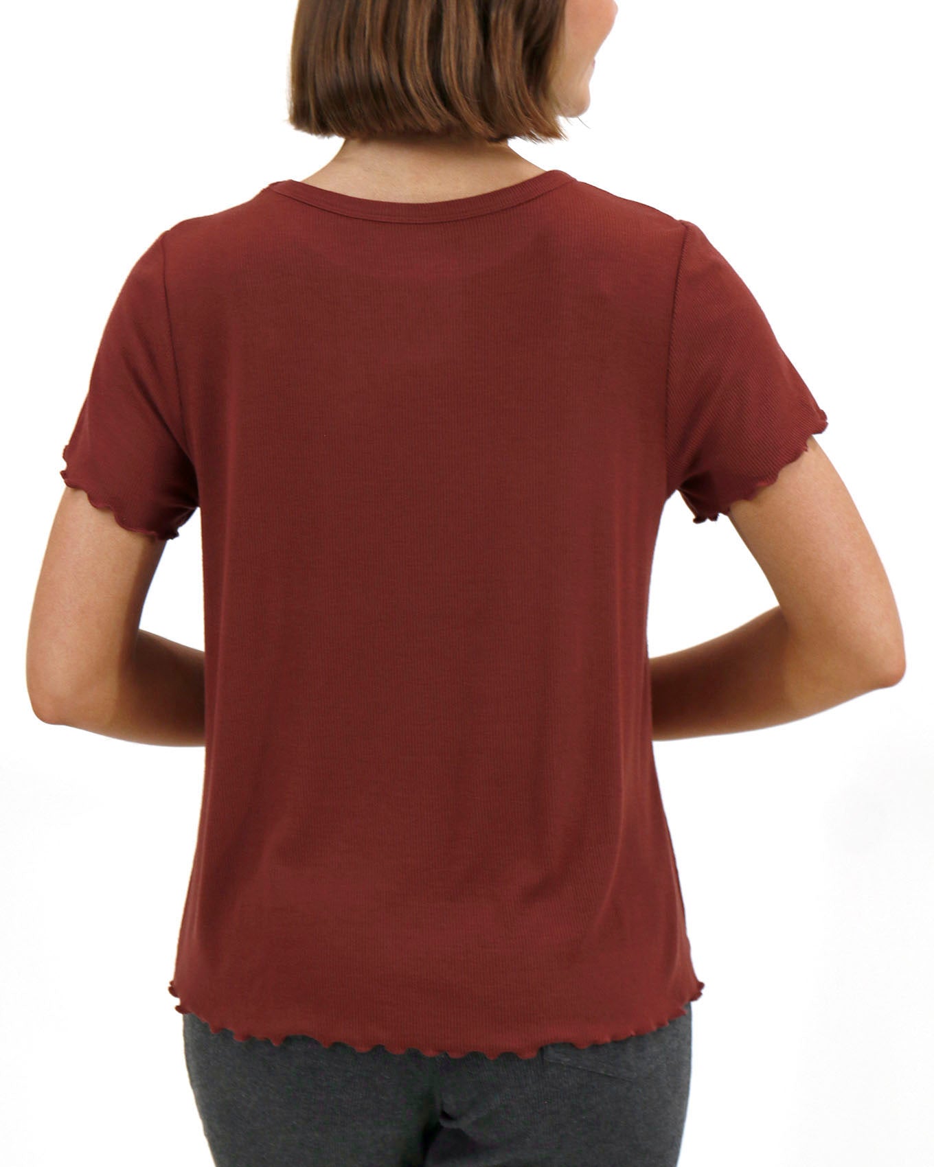 Essential Ribbed Rust Relaxed Fit Tee - FINAL SALE