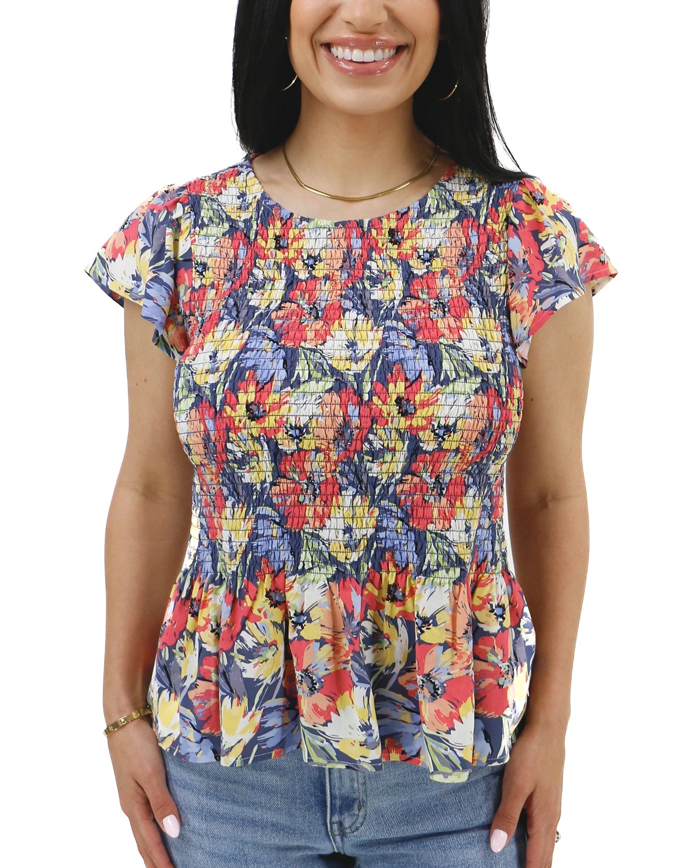 black floral top