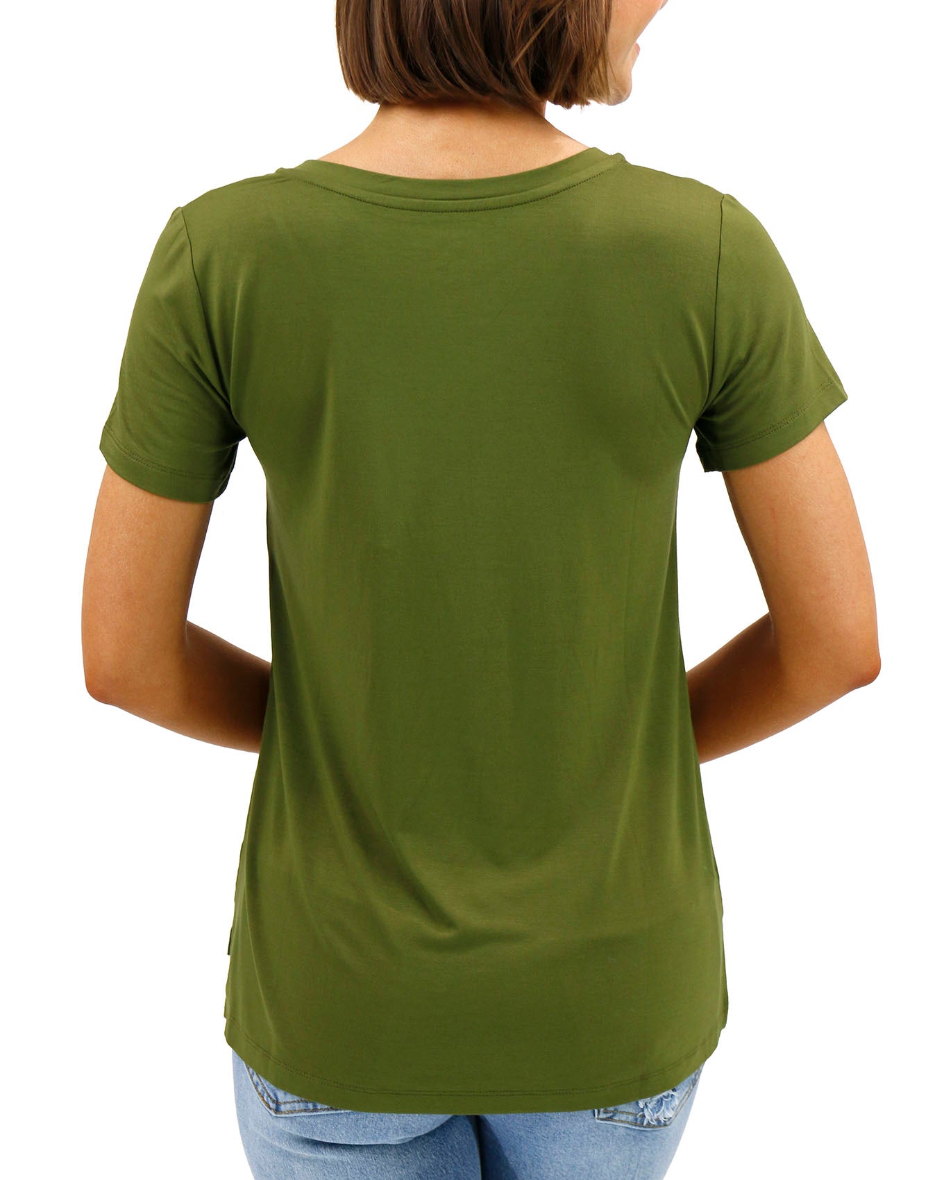 Back Stock Shot of Four Leaf Clover VIP Favorite Perfect V-Neck Graphic Tee