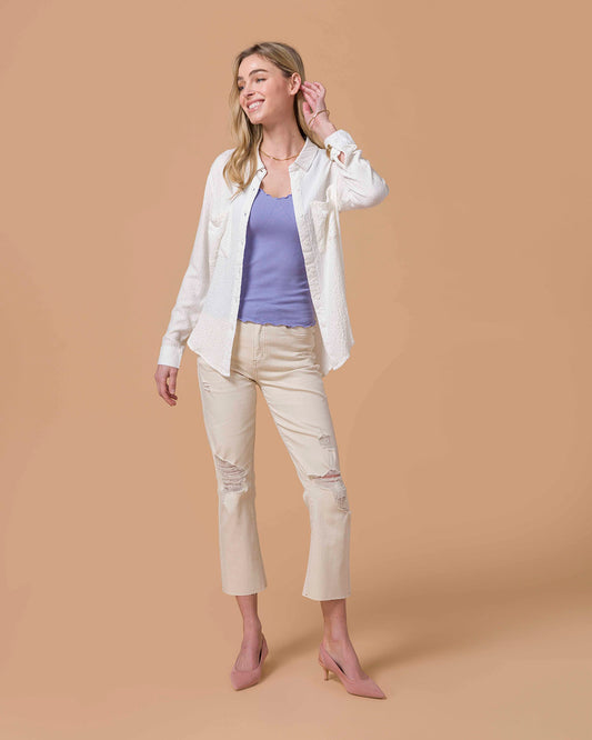 Scalloped Edge Ribbed Brami Tank in Lilac Scalloped Edge Ribbed Brami Tank in Lilac