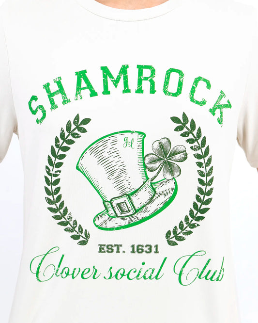 Girlfriend Fit Graphic Tee - Clover Social Club St Patricks Day shirt