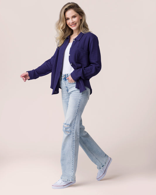Effortless Button-Up in Navy Effortless Button-Up in Navy