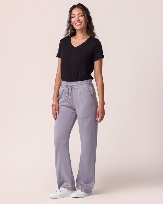 Everyday Essential Scuba Pant in Silver Silver Grey Scuba pants with pockets