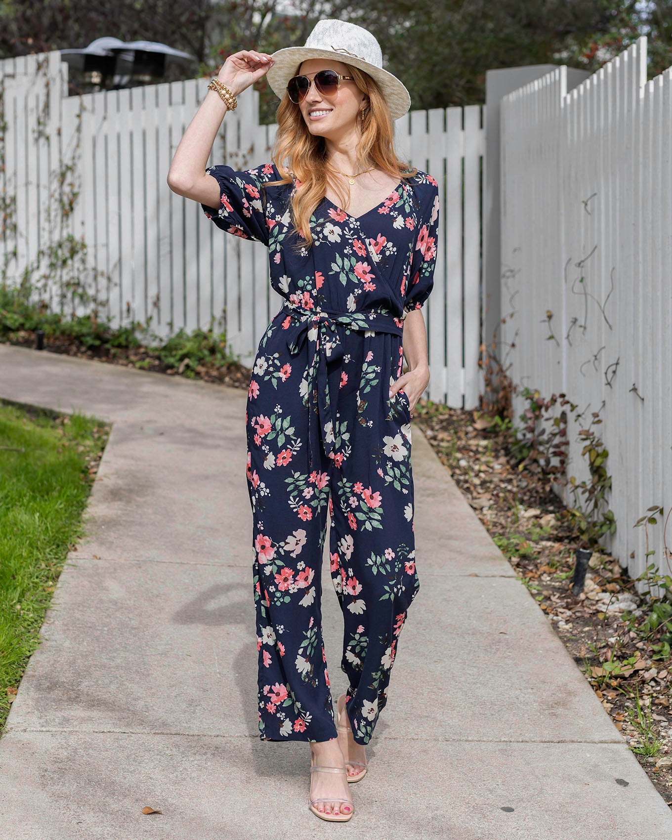 Styled view of Hello Spring Floral Jumpsuit
