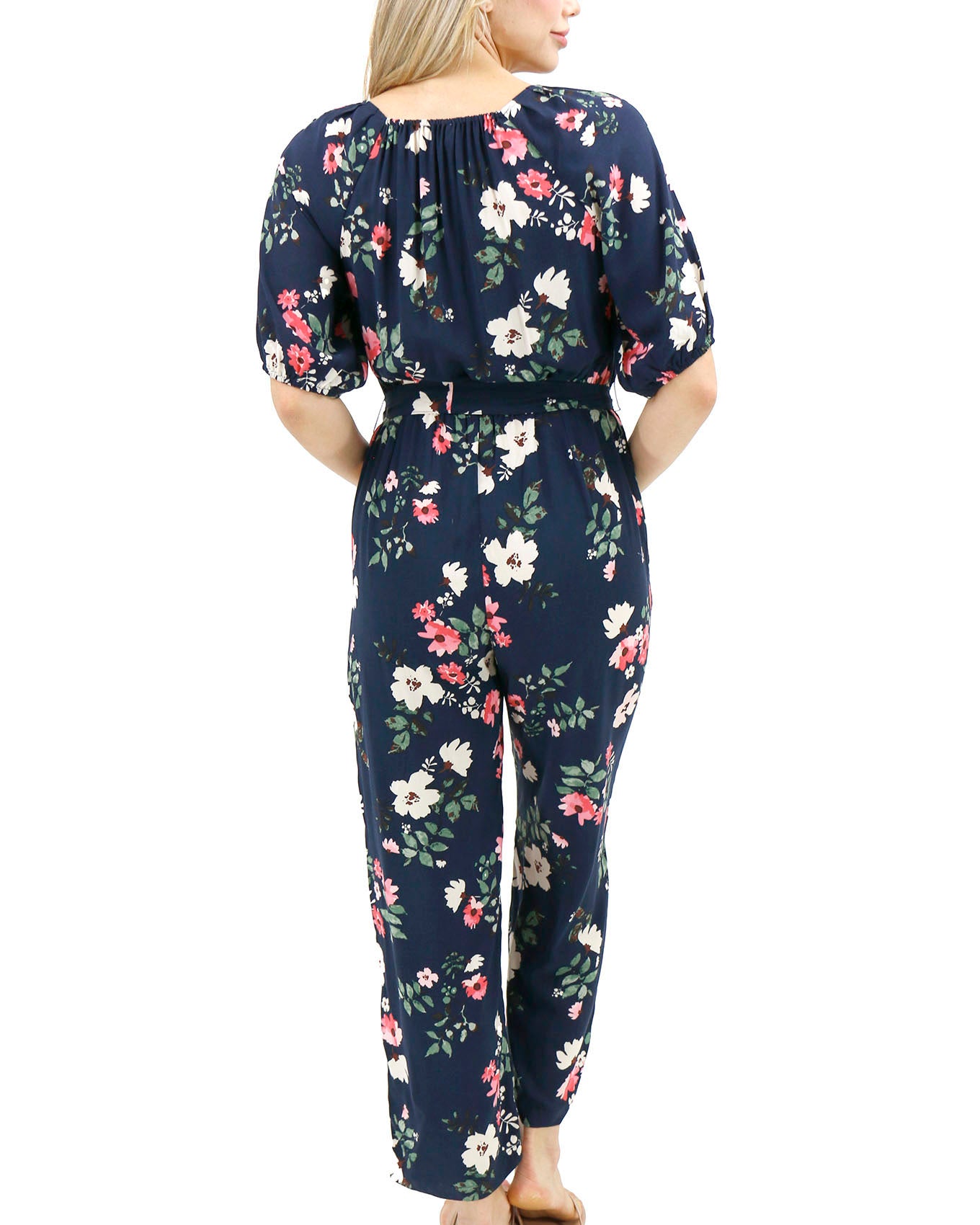 Back stock shot of Hello Spring Floral Jumpsuit