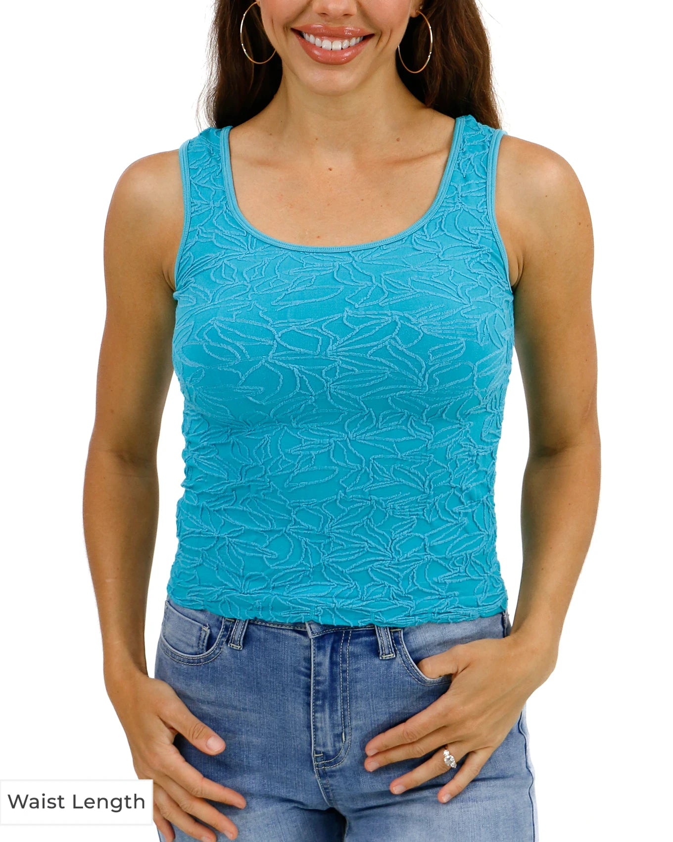 Womens floral tank top in blue