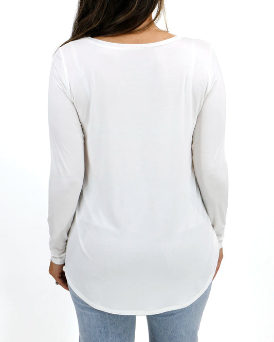 Long Sleeve Perfect Pocket Tee in Ivory Long Sleeve Perfect Pocket Tee in Ivory