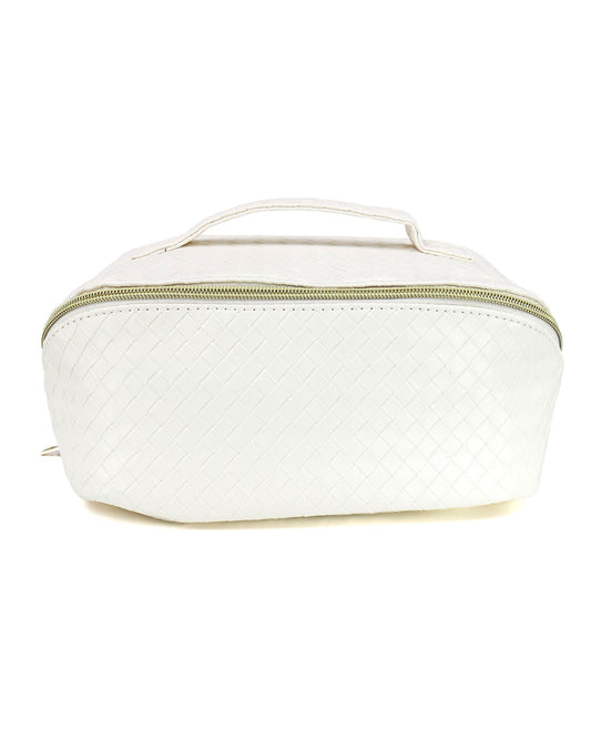 Front view of Ivory Makeup Bag