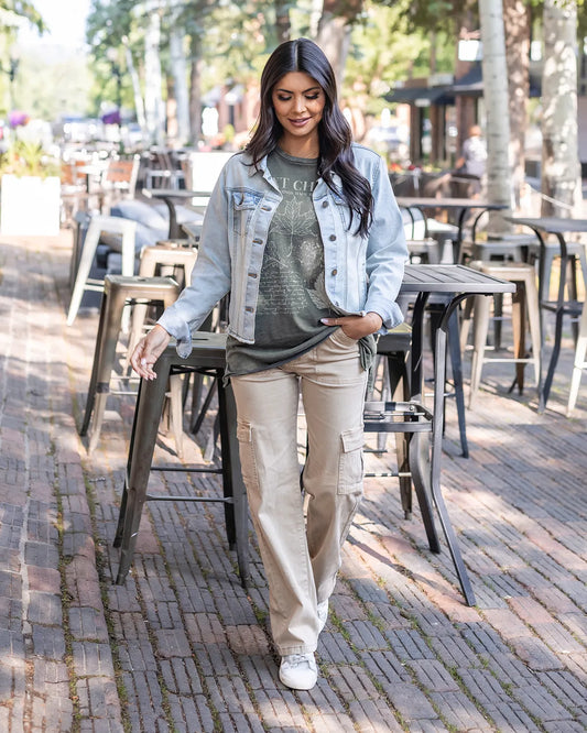 Mineral Washed Graphic Tee - Next Chapter - FINAL SALE green graphic tee