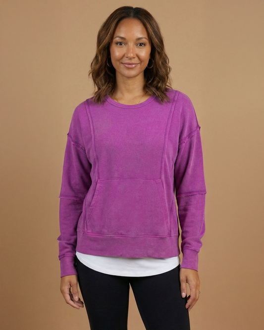 Mineral Washed Boysenberry Pullover Sweatshirt Mineral Washed Boysenberry Pullover Sweatshirt