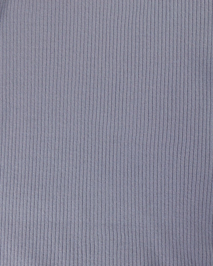 detail view of light blue ribbed turtleneck