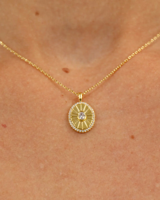 Gold Rhinestone Pendant Necklace Rhinestone necklace