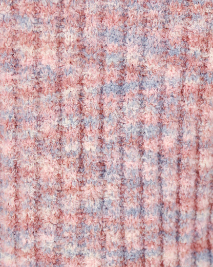 Fabric view of Blush Melange Cloud Ribbed Hoodie