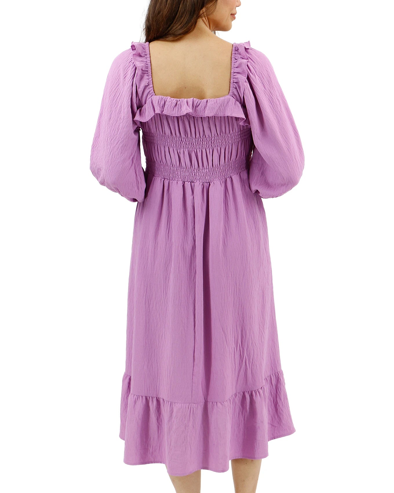 Smocked Ruffle Maxi Dress in Orchid