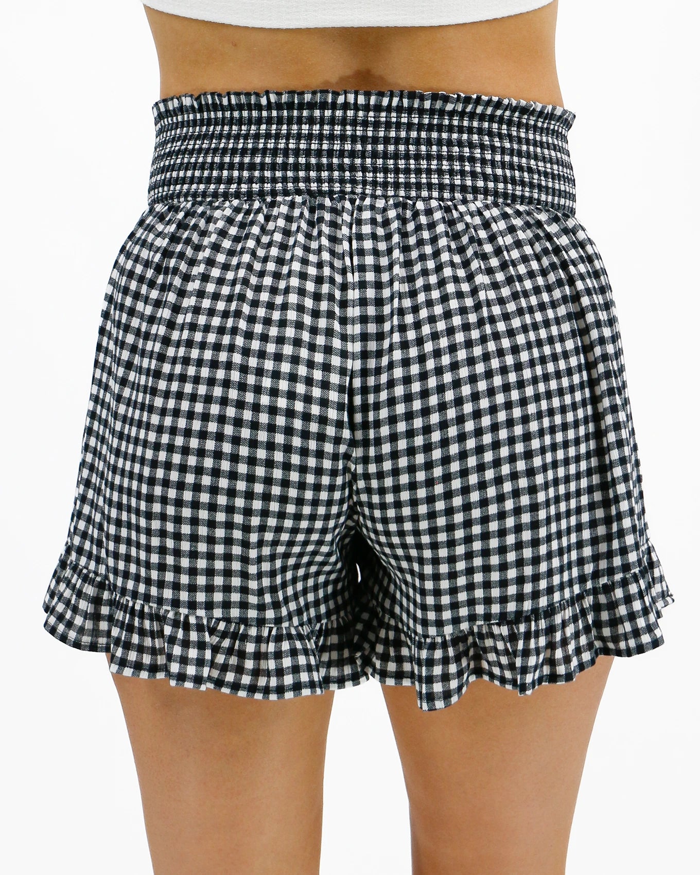 Smocked summer shorts back view