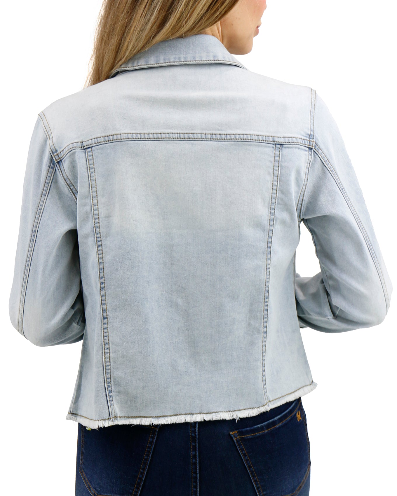 Back stock shot of Light Wash Soft Wash Denim Jacket