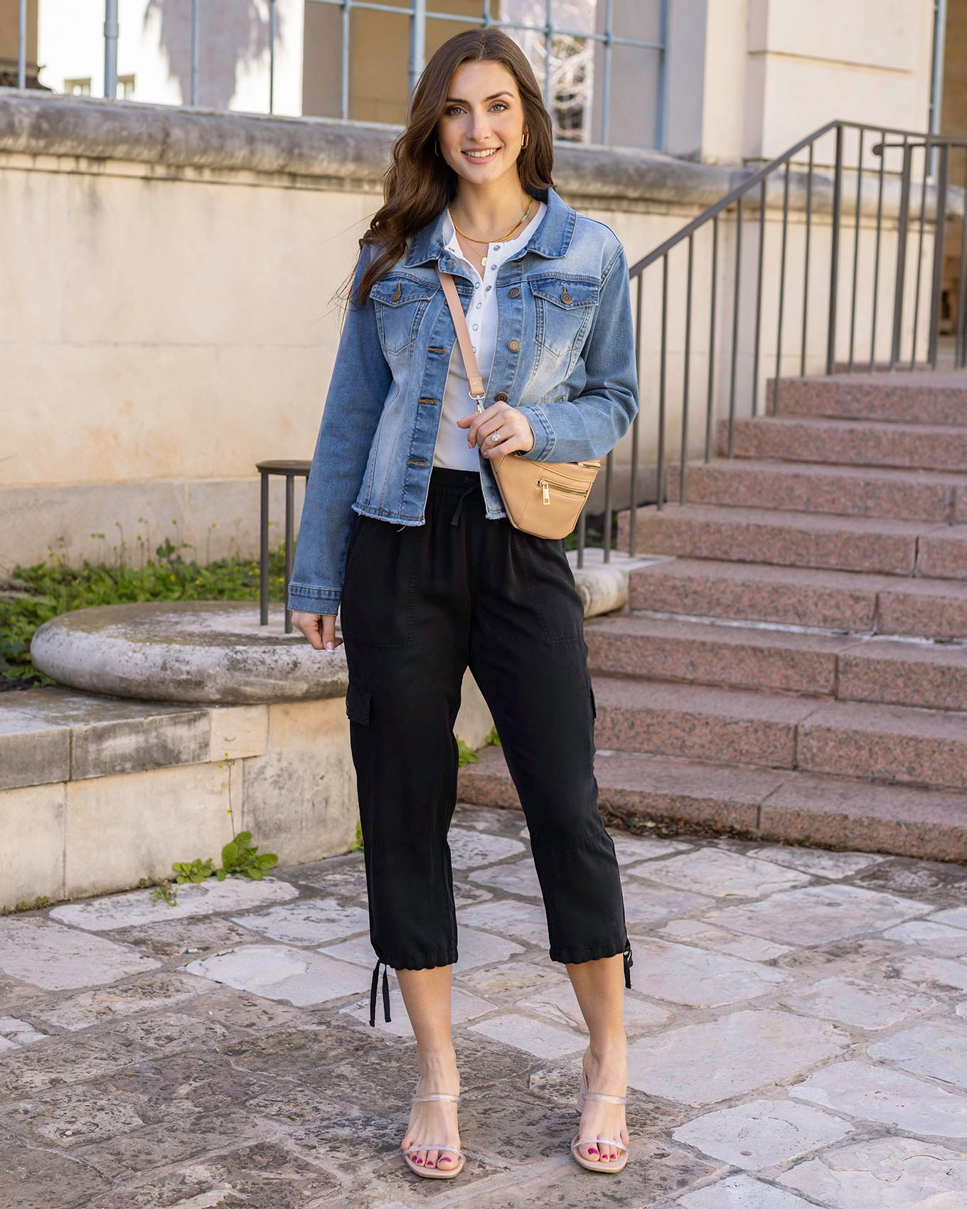 Styled view of Mid Wash Soft Wash Denim Jacket