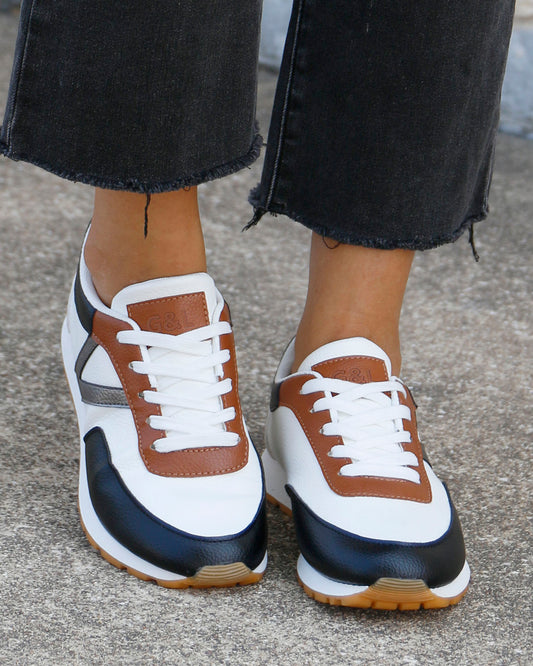 Black/White Multi Street Sneakers side view of black/white street sneakers