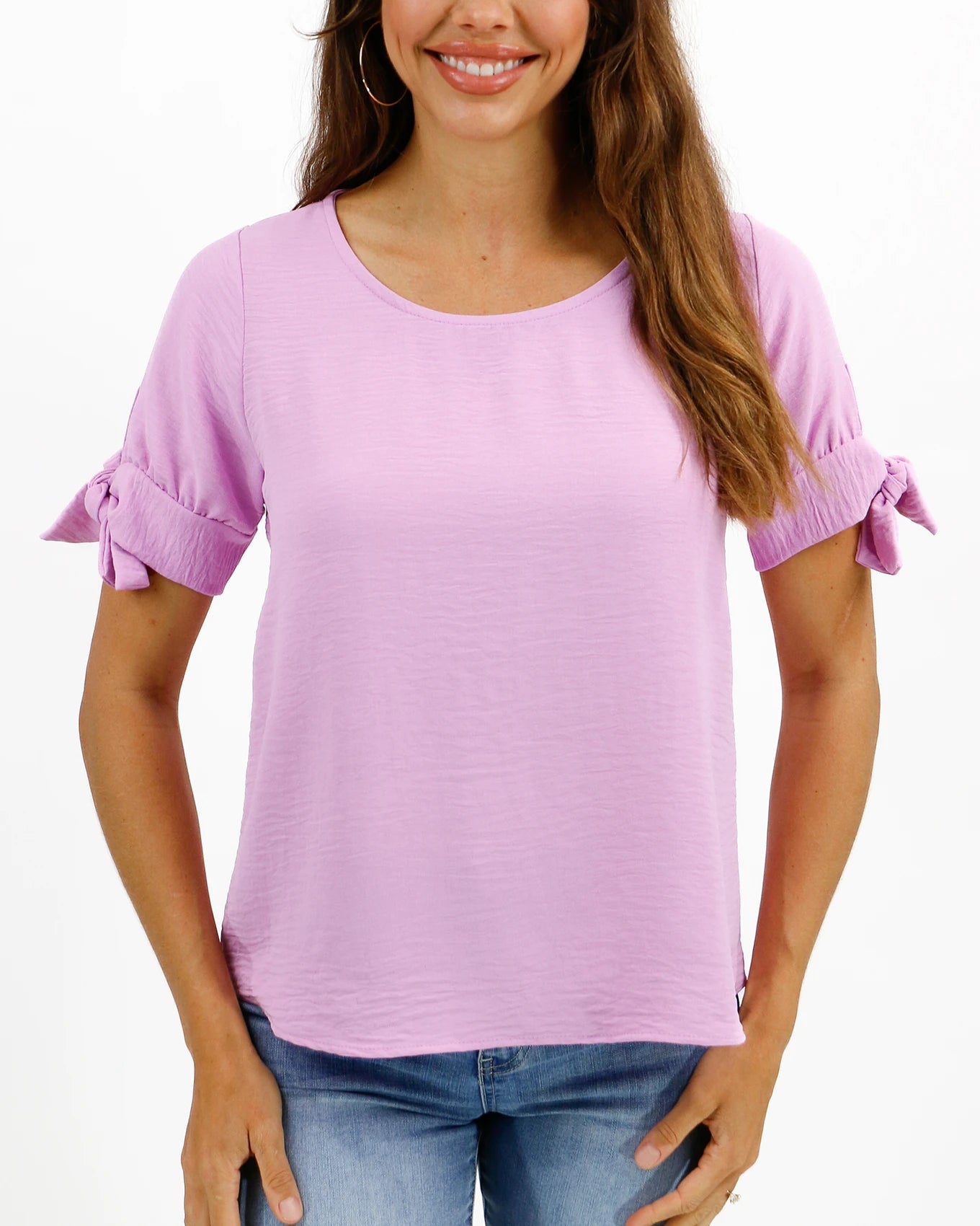 As-Is Twist Sleeve Lilac Summer Top - FINAL SALE