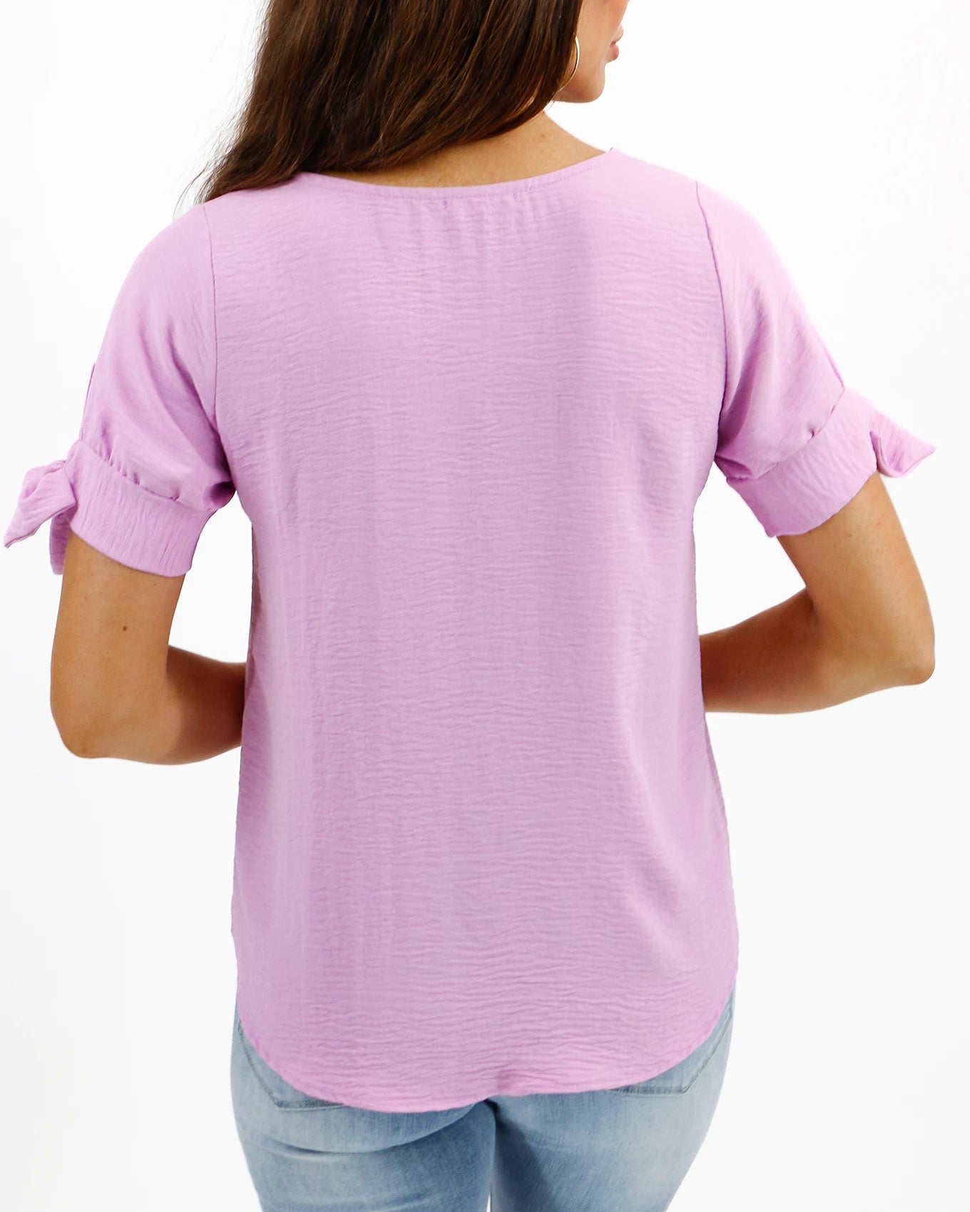As-Is Twist Sleeve Lilac Summer Top - FINAL SALE