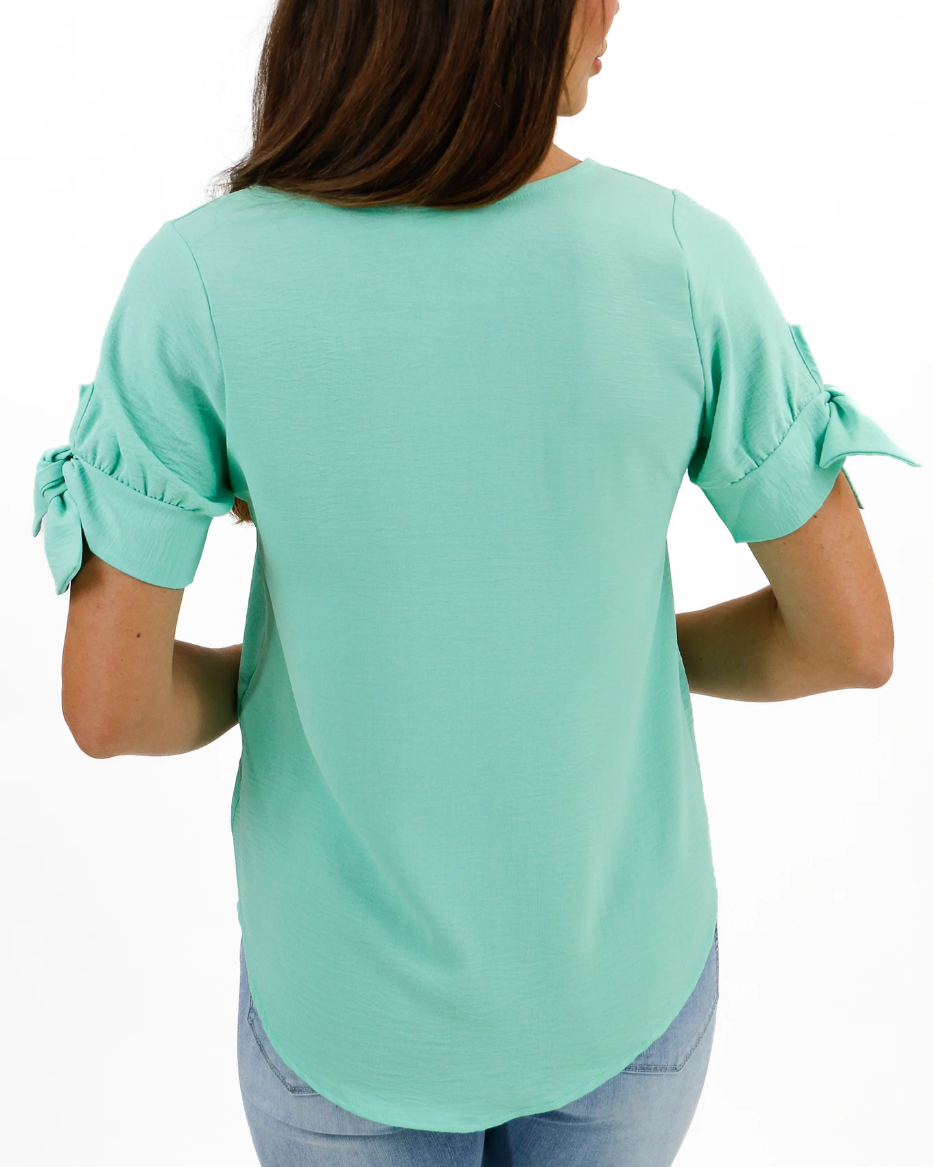 As-Is Twist Sleeve Mint Summer Top - FINAL SALE