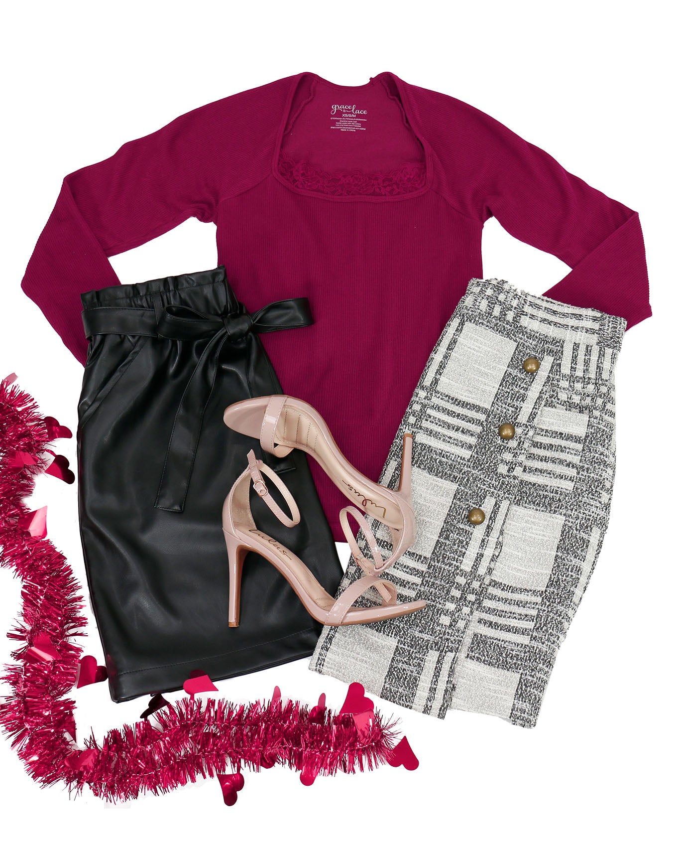 Perfect Fit Mixed Berries Lace Ribbed Top - FINAL SALE