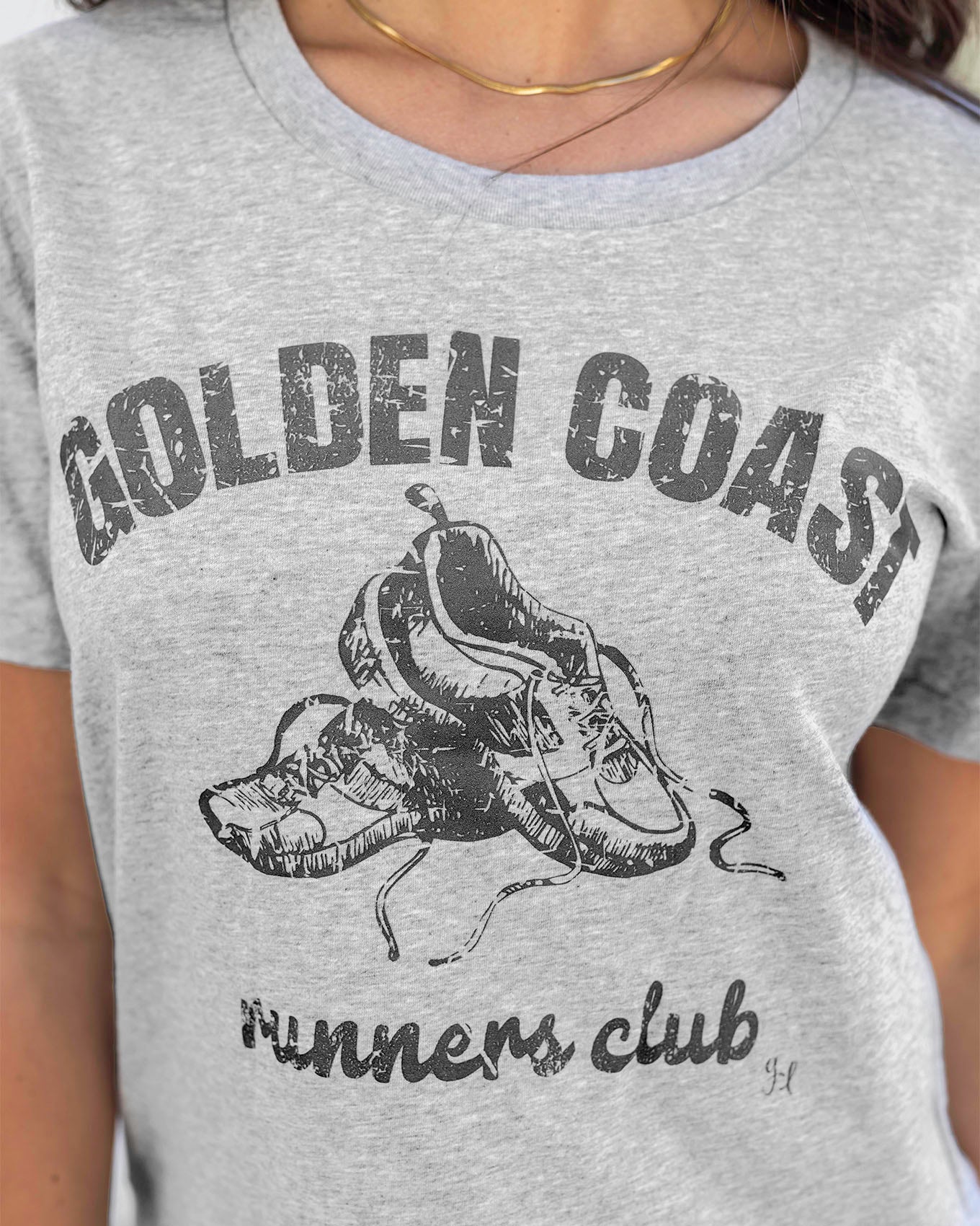 Close up view of Runner’s Club Vintage Fit Any Day Graphic Tee
