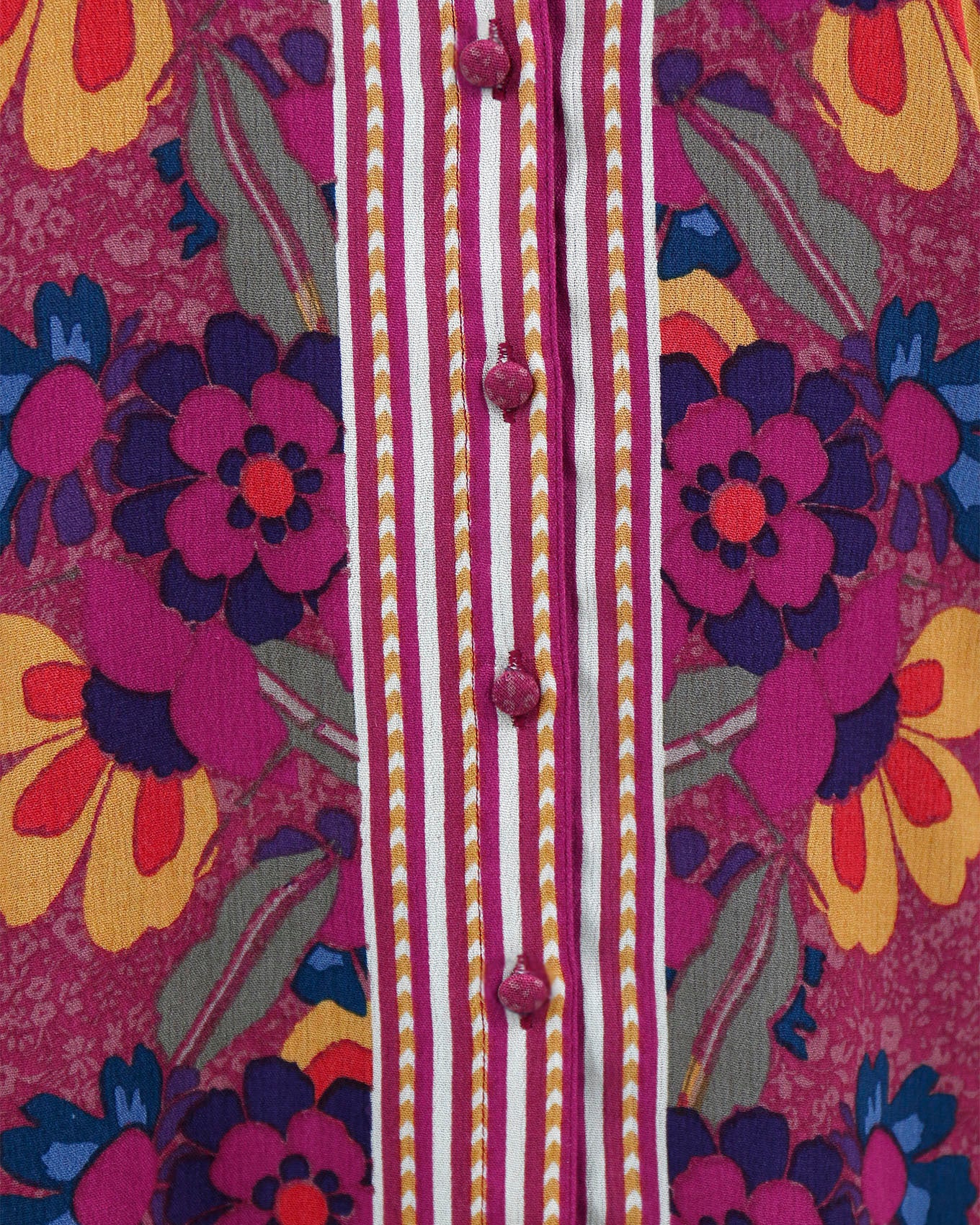 Fabric view of Multi Floral Vintage Floral Garden Top