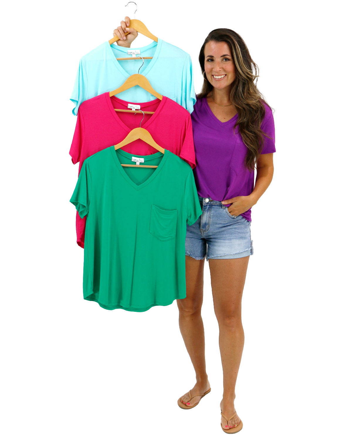 Perfect Pocket Tee in Coastal Blue