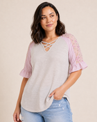 Floral Charm Cross-Front Tee