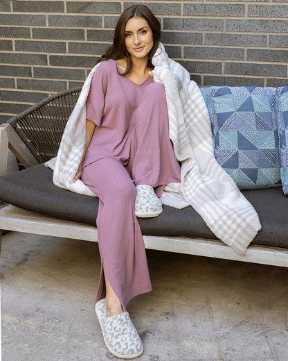 Styled view of Dark Lilac Coziest Wide Leg Lounge Pants