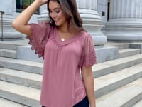 Sable Rose Dawn Lace Sleeve Top - FINAL SALE