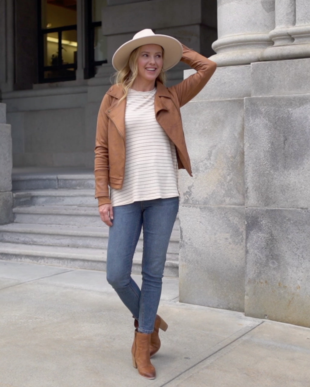 Long Sleeve Natural Stripe Tunic Tee - FINAL SALE