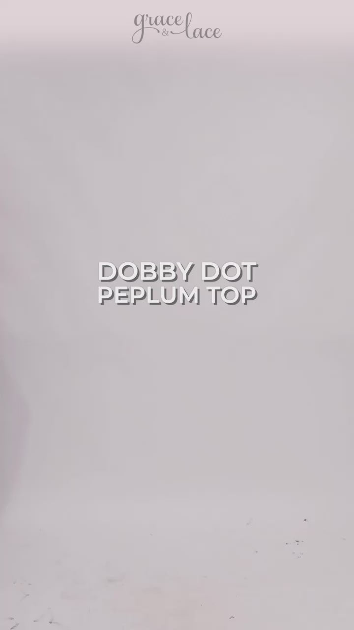 As-Is Dobby Dot Zinfandel Peplum Top - FINAL SALE