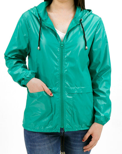 Packable Rain Jacket in Aquamarine - FINAL SALE