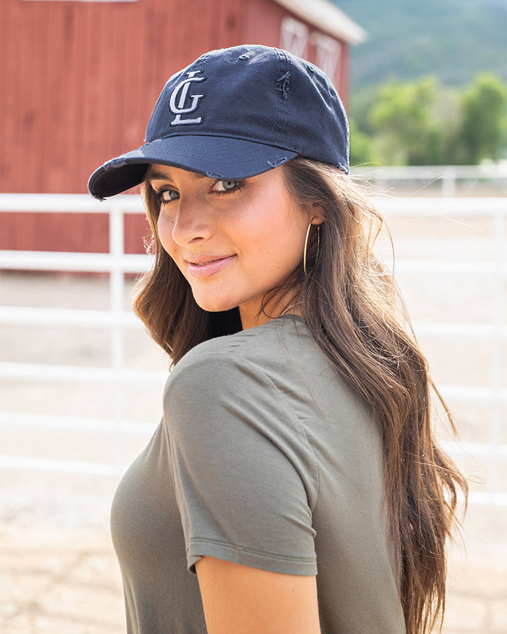 Navy Baseball Cap I Adjustable Cap I Grace & Lace