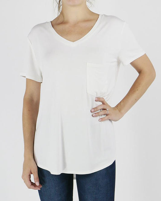 Perfect Pocket Tee in Ivory Perfect Pocket Tee in Ivory