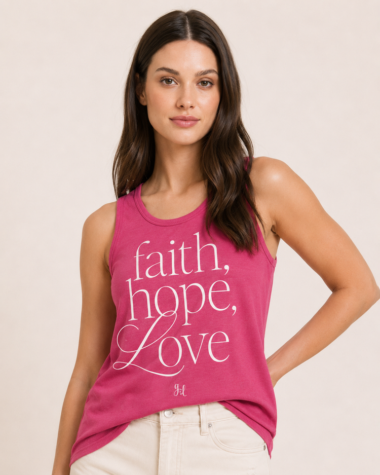 Faith, Hope Love Pink Graphic Tank