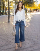 Favorite Button Up Top in Soft White